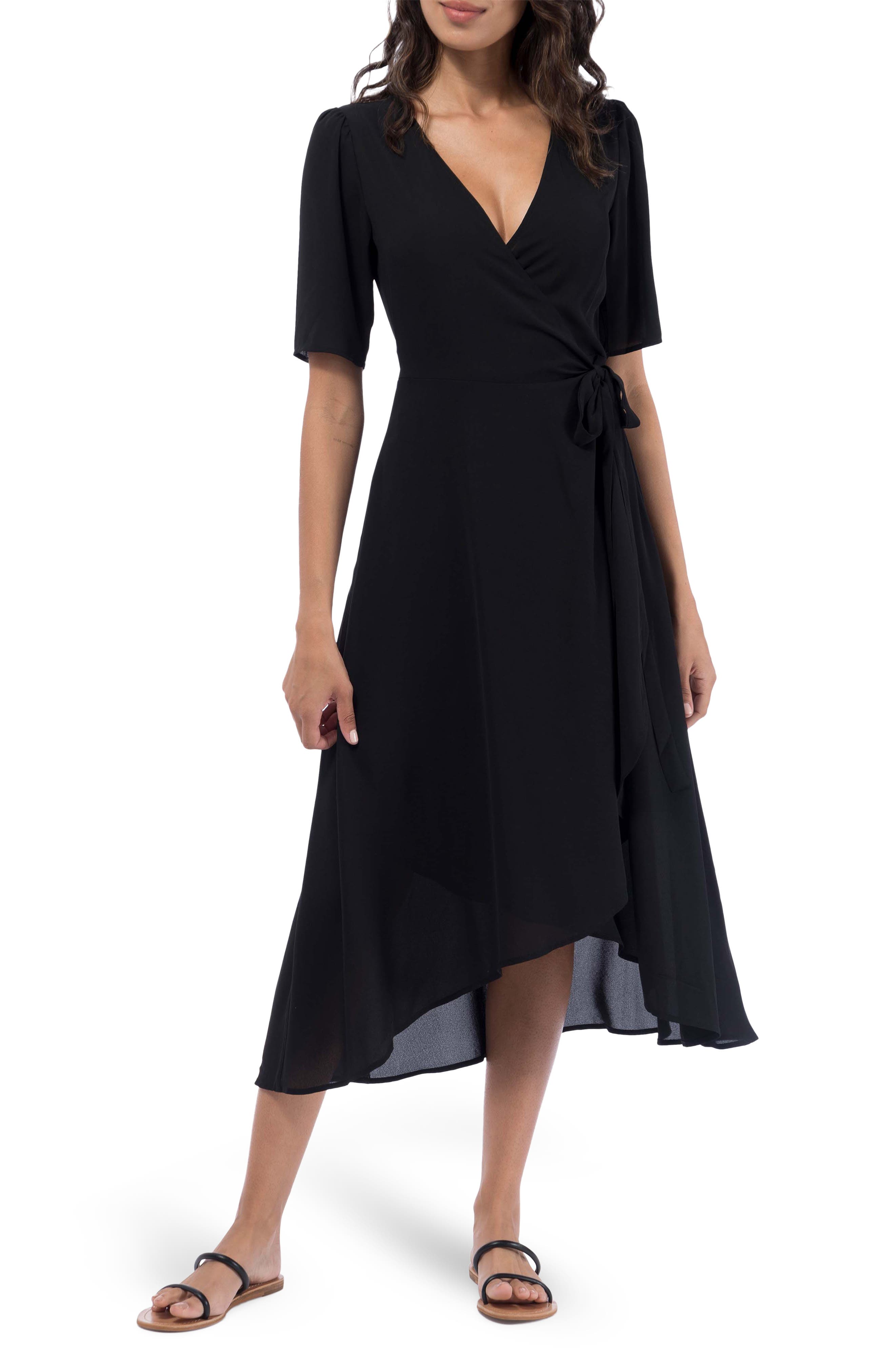 Black Wrap Dresses | Nordstrom Rack